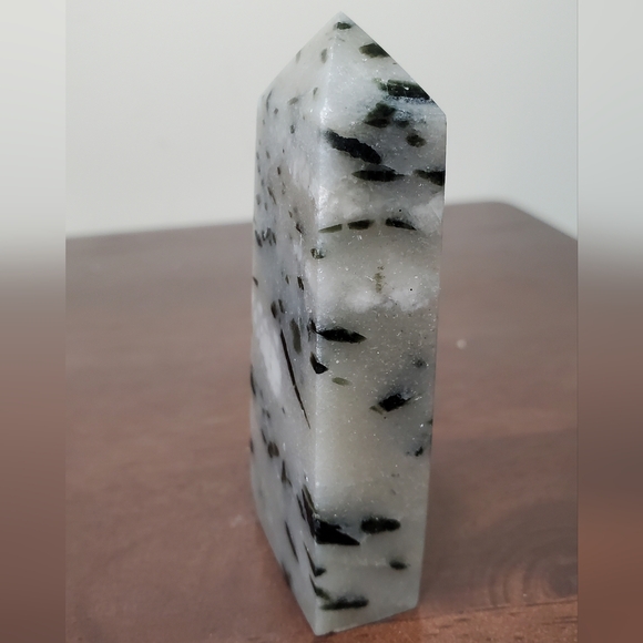 Green Tourmaline Crystal Tower in Quartz Matrix - Picture 4 of 11